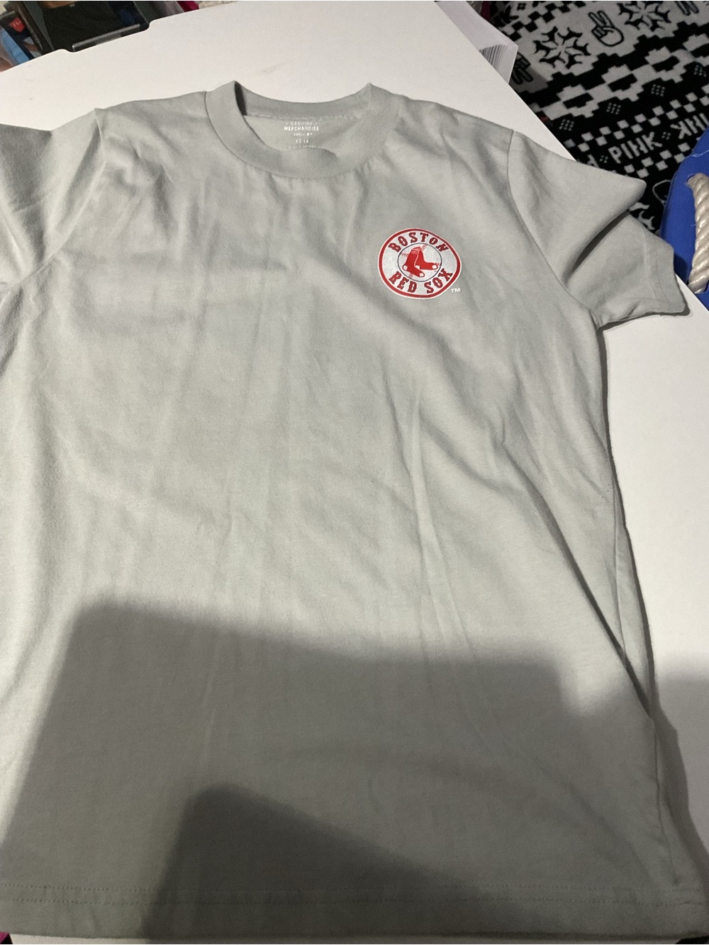 Genuine Merchandise Boston Red Sox Light Gray T‑Shirt with Red Logo